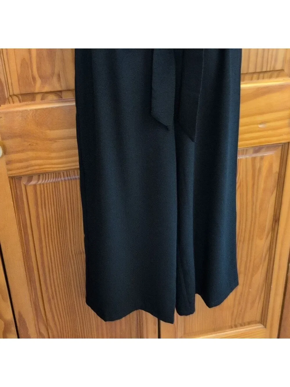 Mud Pie Adelynn V Neck V Back Black Tank Jumpsuit Wide Leg S